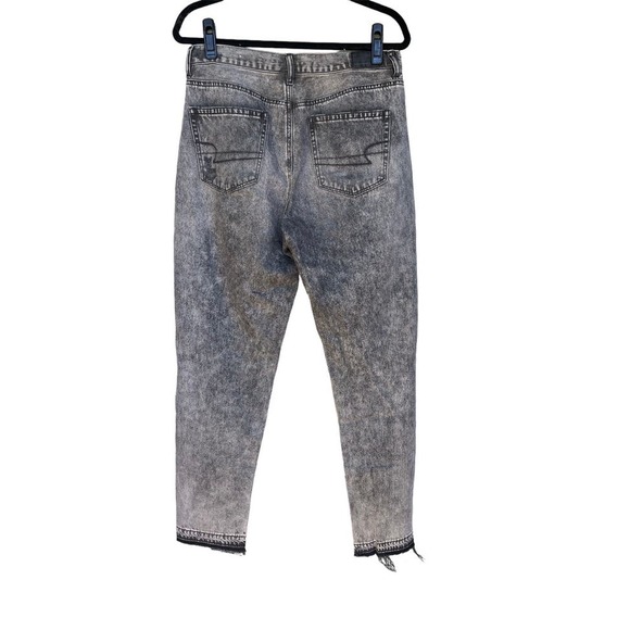 American Eagle Distressed Black Acid Wash Jeans Size 8 - Picture 2 of 3